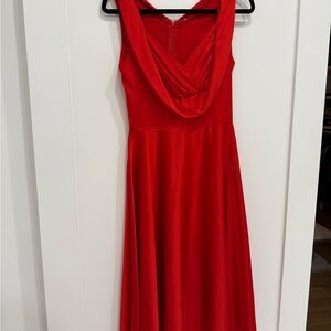 Elegant Red Sleeveless Dress